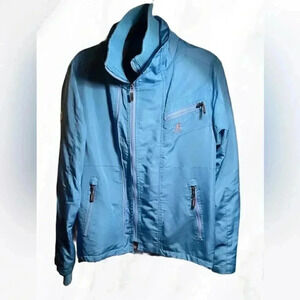 Authentic Kangol street style casual baby blue long sleeve zip 2 pckt jacket S